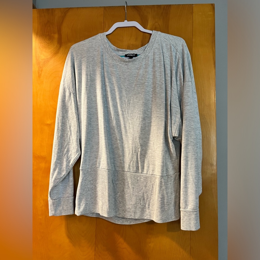 Grey Express Sweatshirt With Open Back Design - image 1
